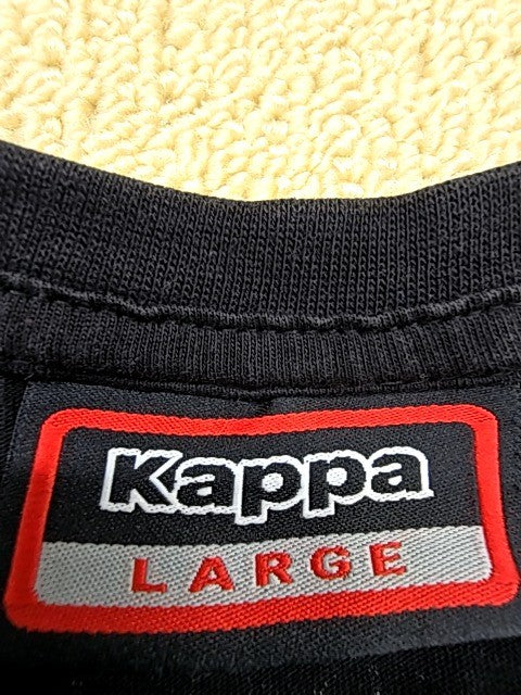 Kappa Men's Black Large T-Shirt Omini Logo Italy Cotton L