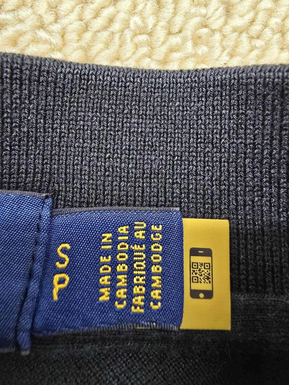 Polo Ralph Lauren Slim Fit Navy Cotton Mesh Polo S Short Sleeve