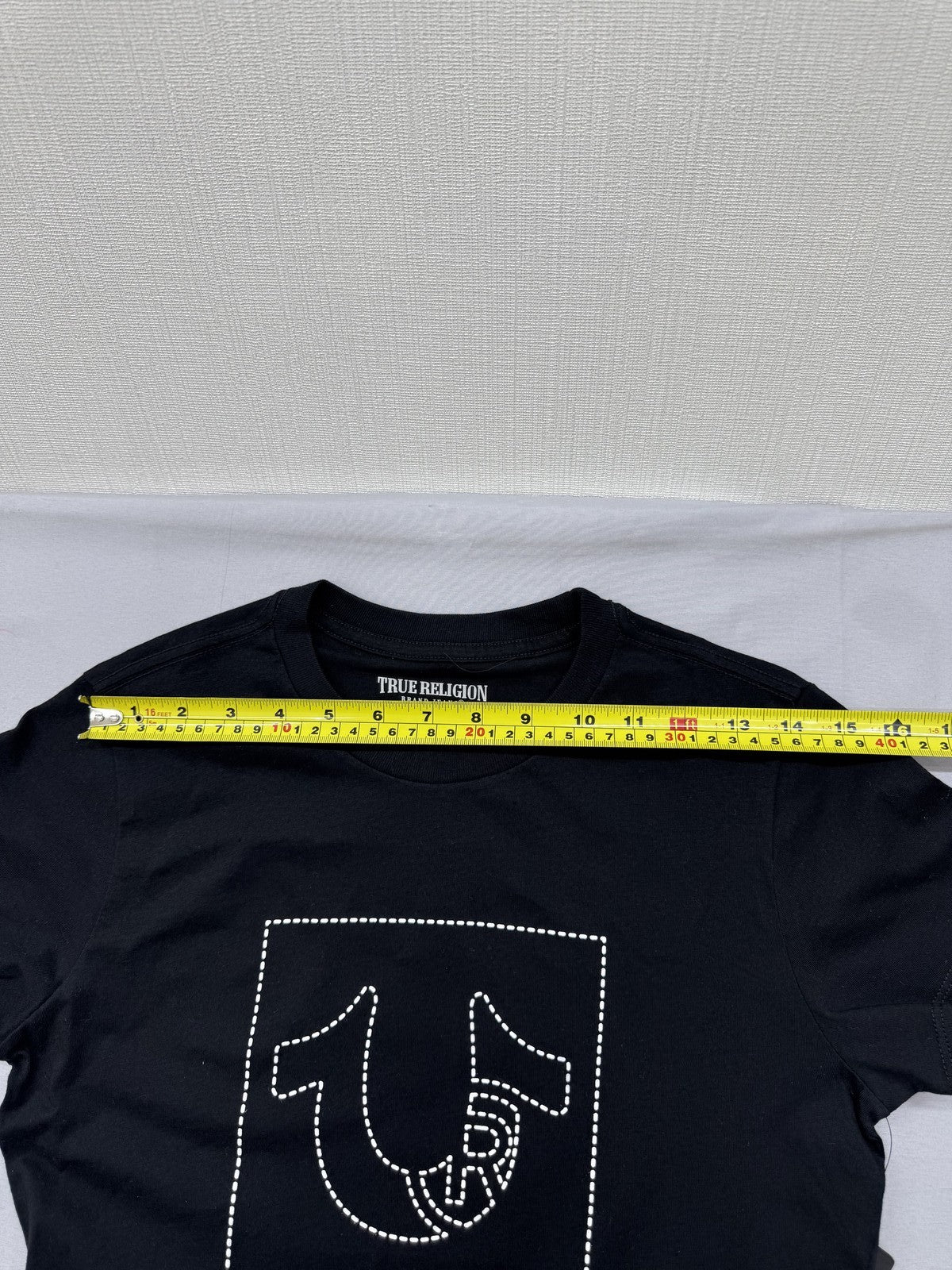 True Religion Women's Black Logo Graphic Tee Small Cotton Crew Neck