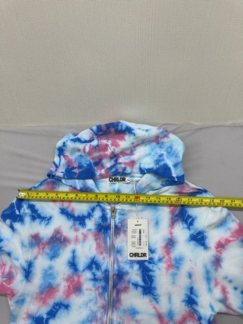 Cheerleader Women's Tie Dye Zipper Hoodie XS Pima Cotton Peru