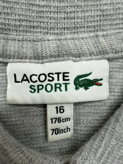 Lacoste Sport Men's Gray Short Sleeve Polo Shirt Cotton Casual Logo