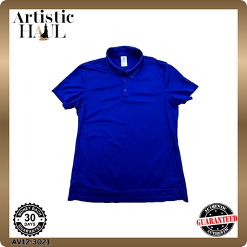 Adidas Women's Royal Blue Polo Shirt Size L Short Sleeve