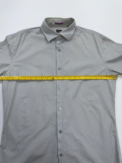 Paul Smith Men Cream Geometric Button-Up Shirt Size Regular Excellent