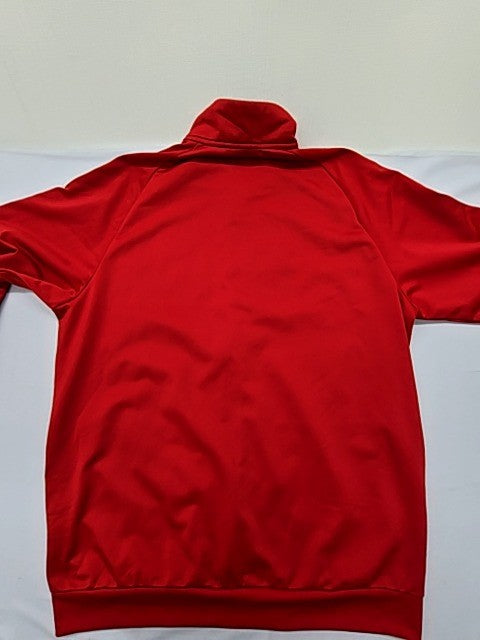 Adidas Men's Red Track Jacket XL Polyester Zip 3-Stripes Athletic