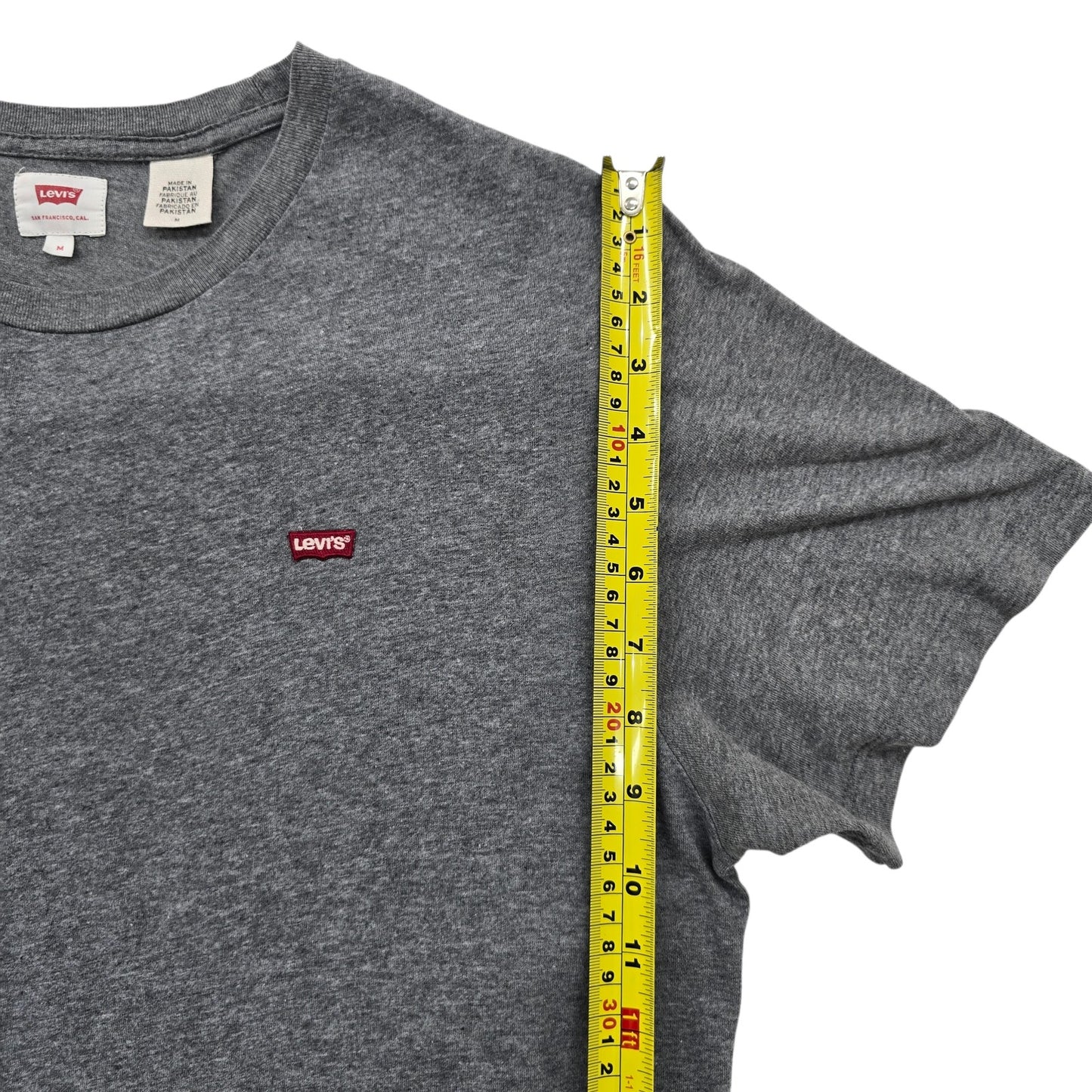 Levi's Men's Charcoal Gray Batwing Logo Short Sleeve Crew Neck T-Shirt M