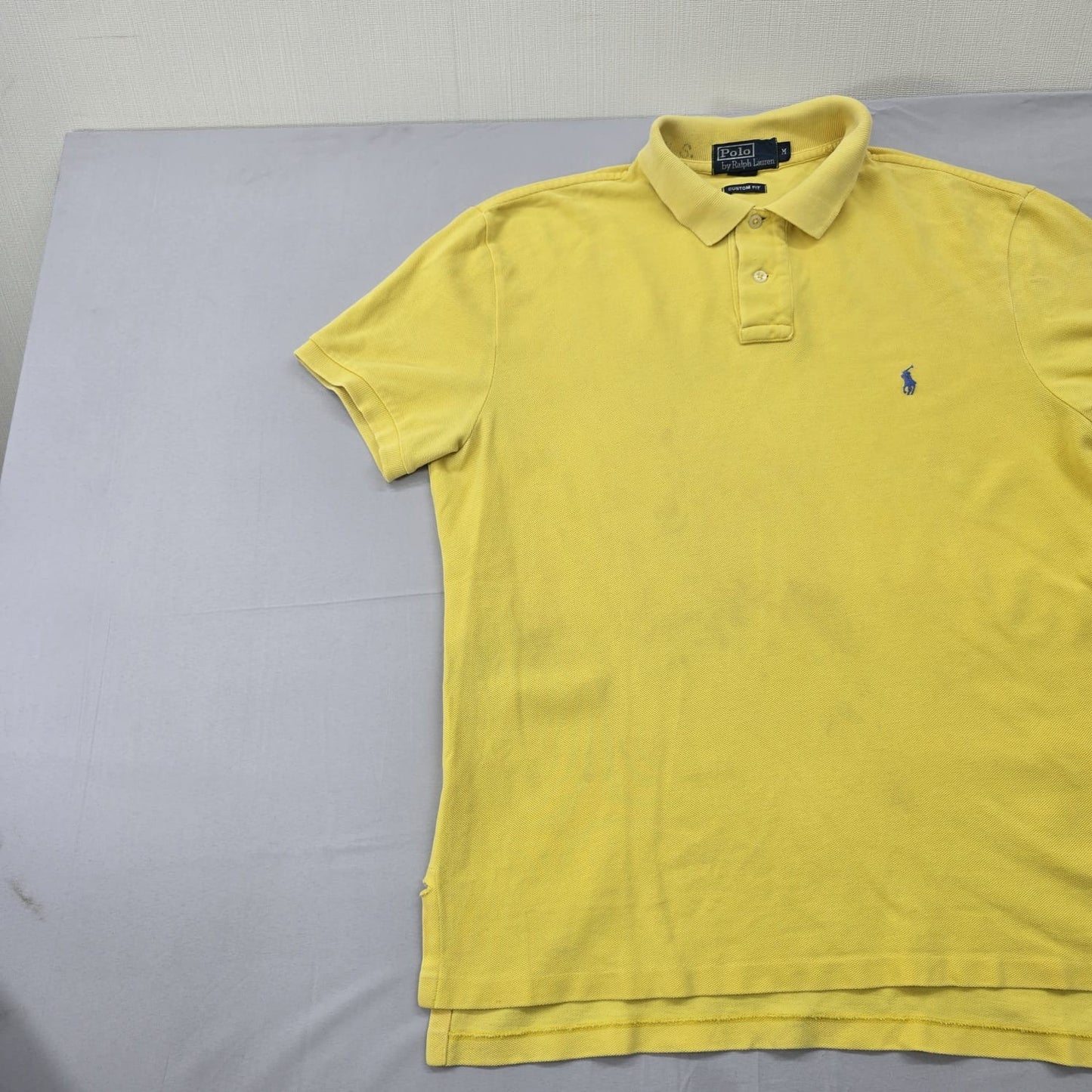 Polo Ralph Lauren Men's Yellow Polo Shirt Size M Custom Fit