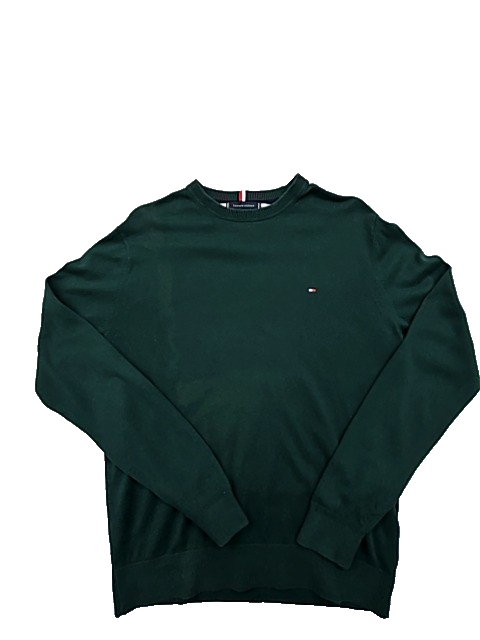 Tommy Hilfiger Men's XL Green Pima Cotton Cashmere Pullover Sweater