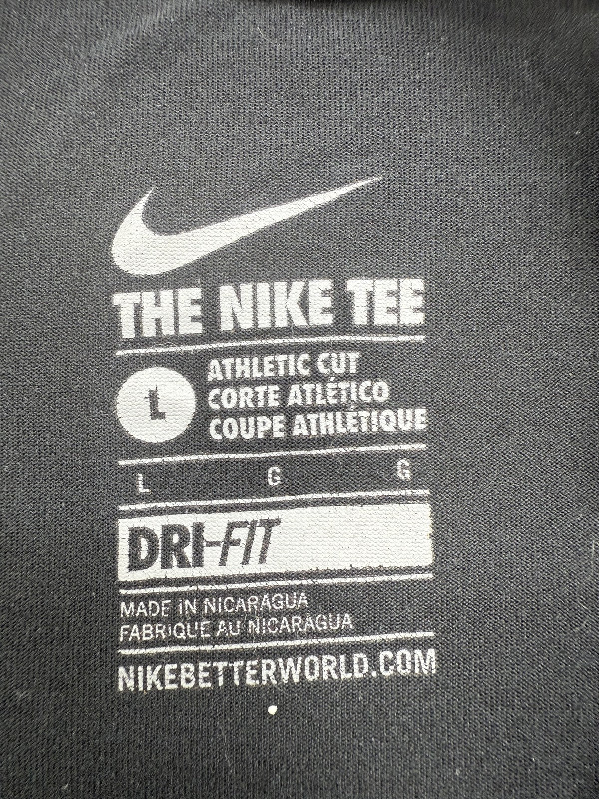 Nike Men's L Black Dri-FIT Soccer Tee Athletic Fit