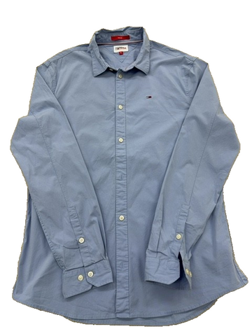 Tommy Jeans Men's XL Light Blue Slim Fit Long Sleeve Button-Down Shirt