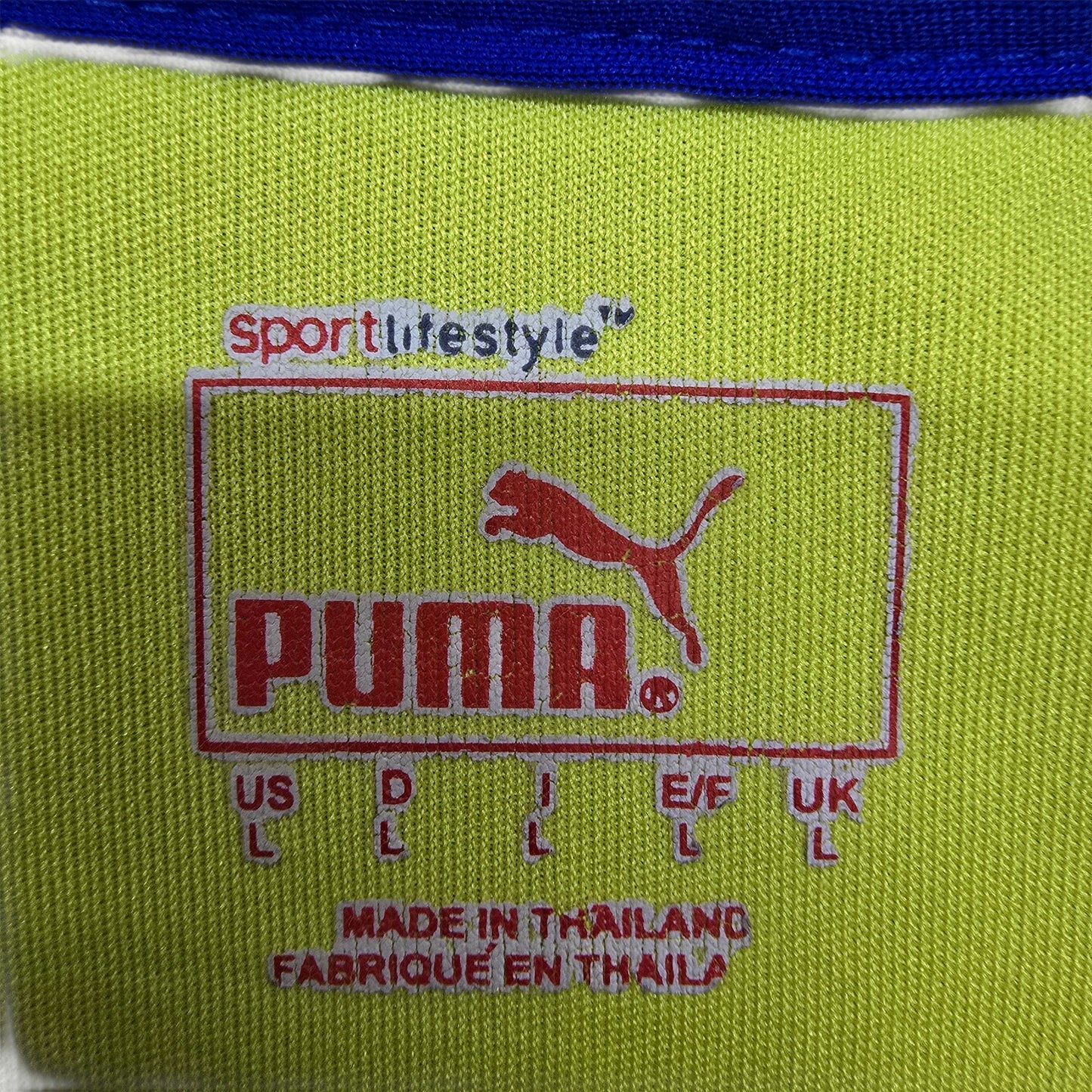 Puma Men's Yellow/Navy Football Jersey Size L