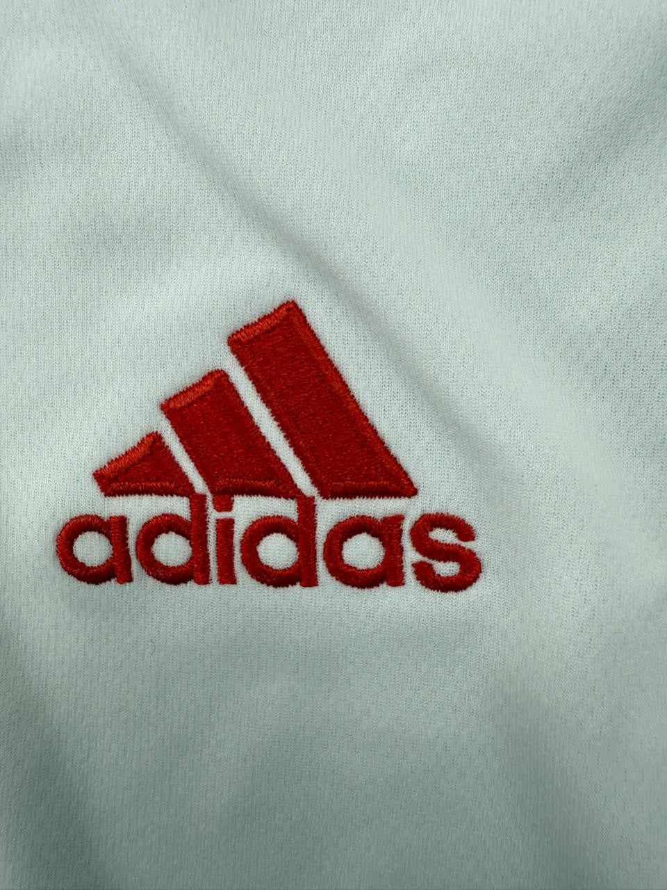 Adidas Men's White Soccer Jersey Short Sleeve Stripe L