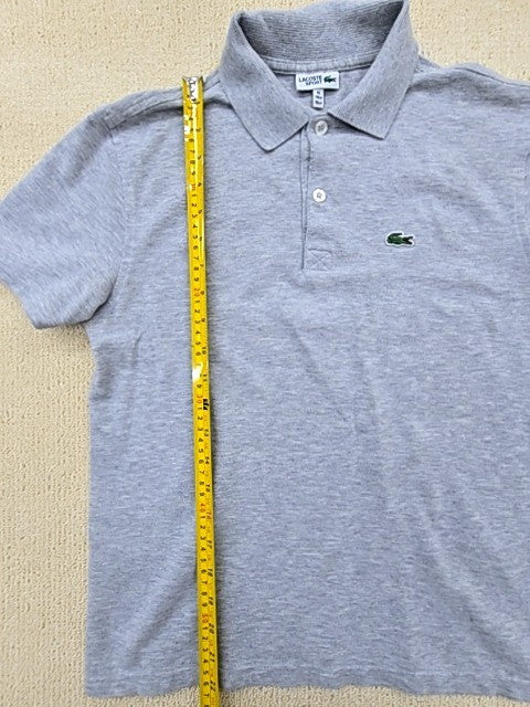 Lacoste Light Blue Cotton Pique Polo Shirt Size 16 Short Sleeve