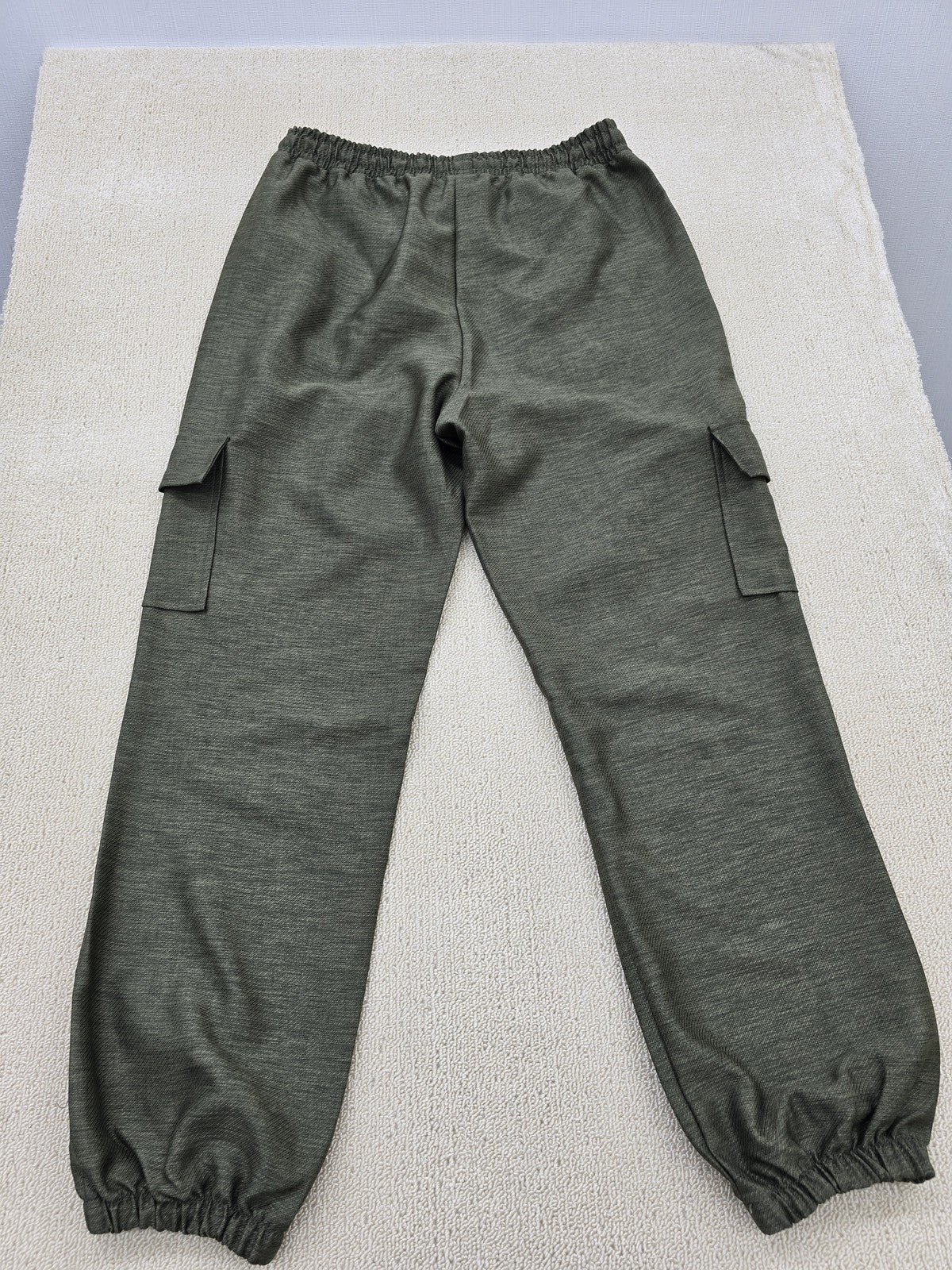 Ole by Koton Women's Gray Wide Leg Cargo Pants High Rise Pockets