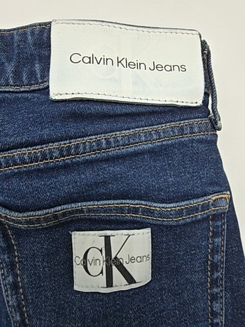 Calvin Klein Jeans Men Dark Blue Straight W28 L30 Button Fly Denim 5 Pocket Used