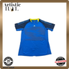 Adidas Men's Blue T-Shirt – Size M, Striped