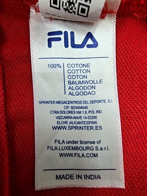 Fila Red Cotton Polo Shirt Men's S Short Sleeve Button