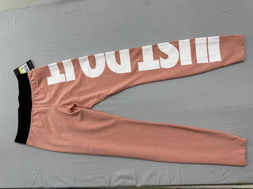 Nike Women's Pink High-Waisted Logo Print Leggings Size S