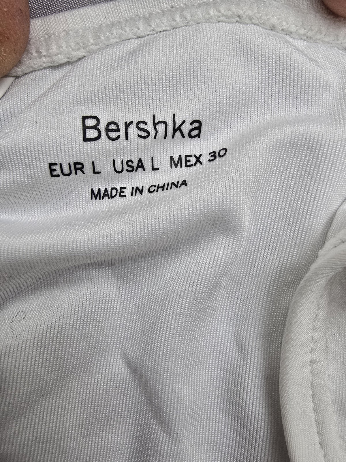 Bershka Women's White Thong Bikini Bottoms L Adjustable Straps