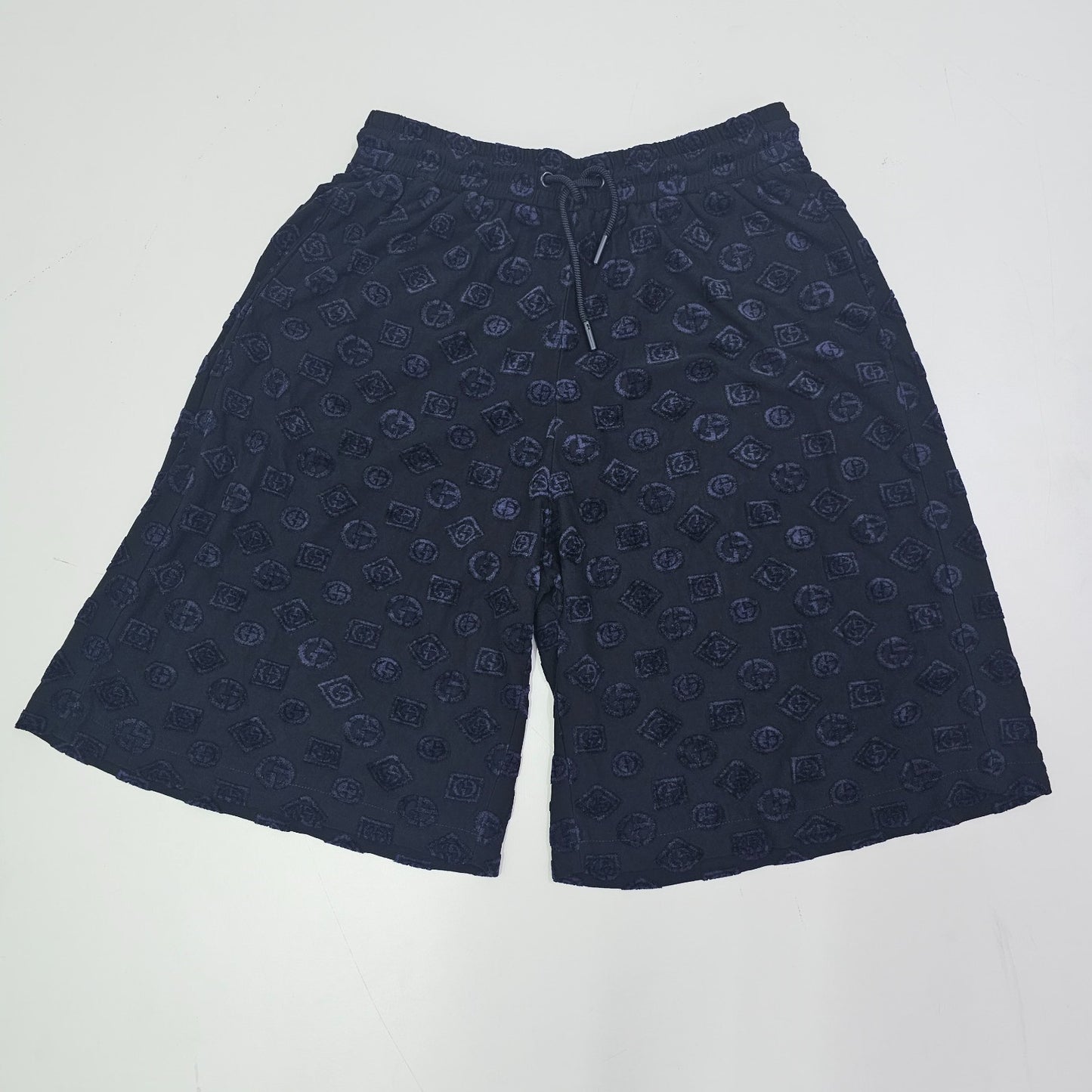 Giorgio Armani Cotton Bermuda Logo Shorts In Black 50 BNWT