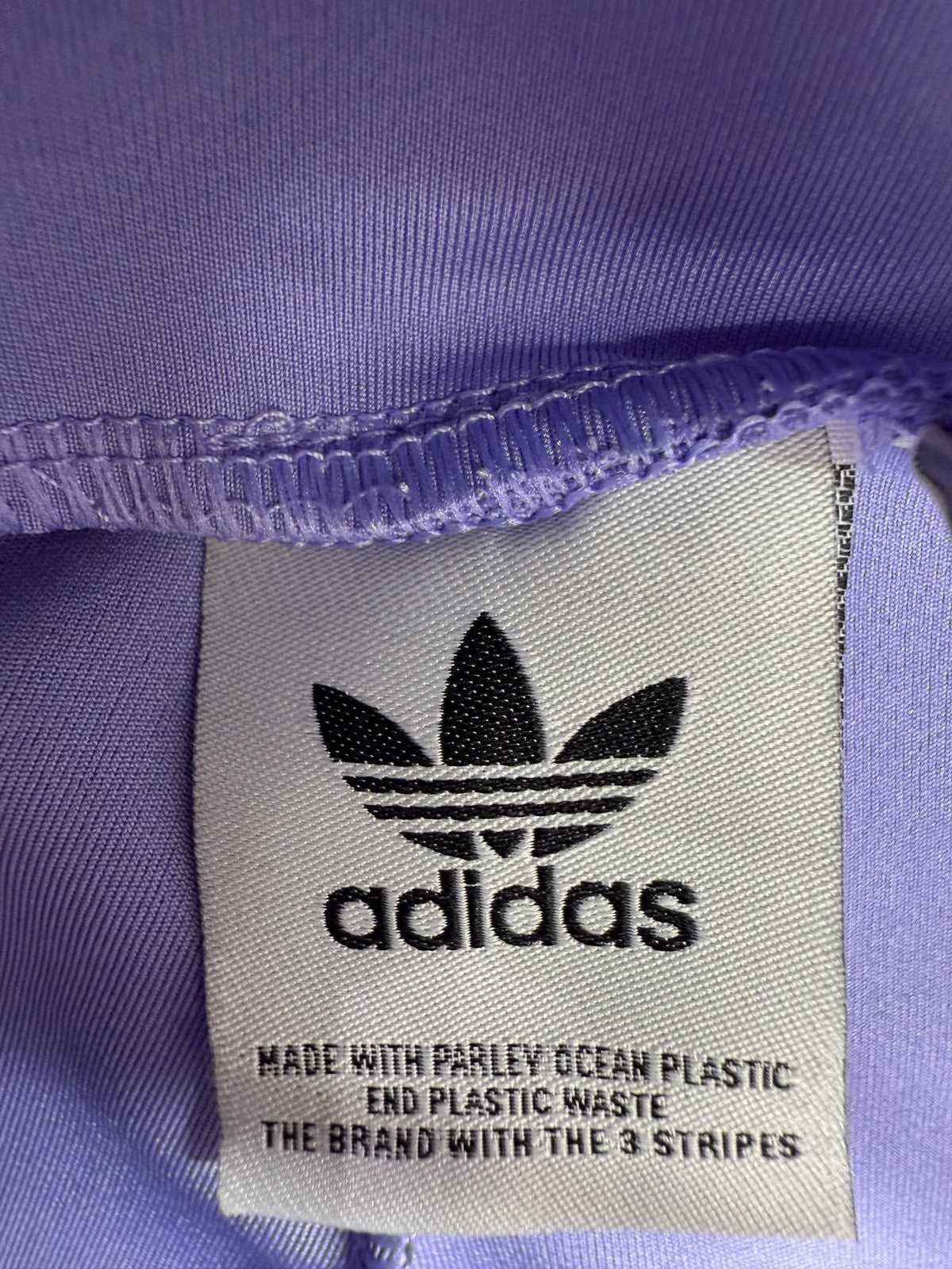 Adidas Women's Purple Striped High Waist Active Shorts M