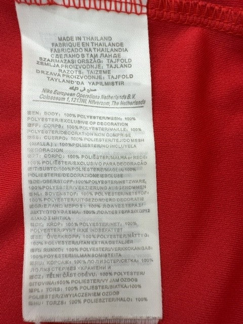 Adidas Red XL Men's Short Sleeve Sports Jersey 100% Polyester