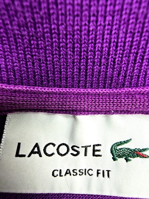 Lacoste Purple Cotton Pique Polo Shirt Men's M Classic Fit Short Sleeve