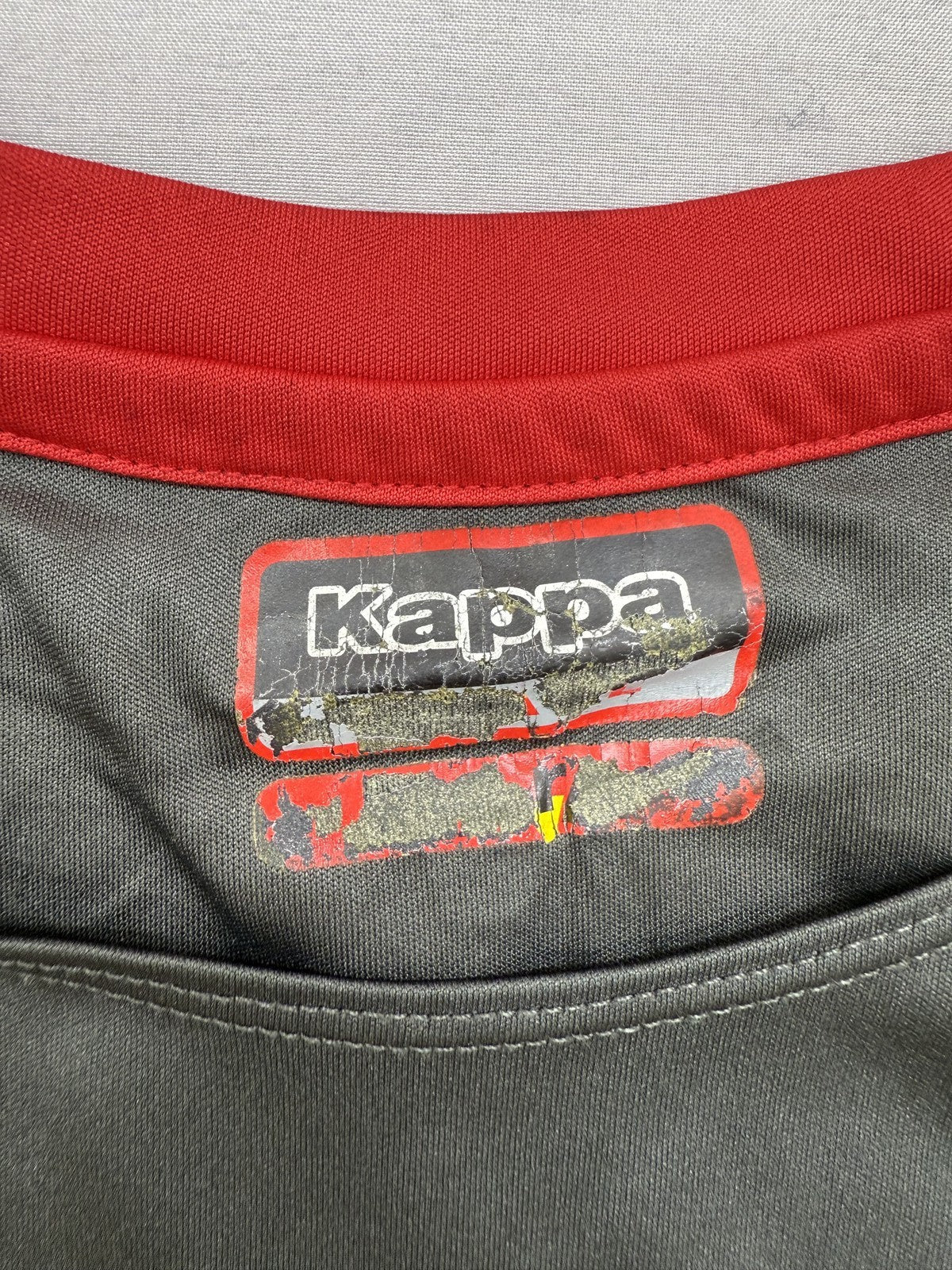 Kappa Black Soccer Jersey Men's S Short Sleeve Red Trim Athletic