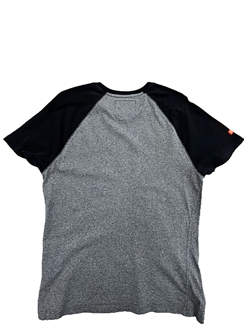 Superdry Vintage Logo Raglan T-Shirt L Grit Grey/Black Cotton 2014