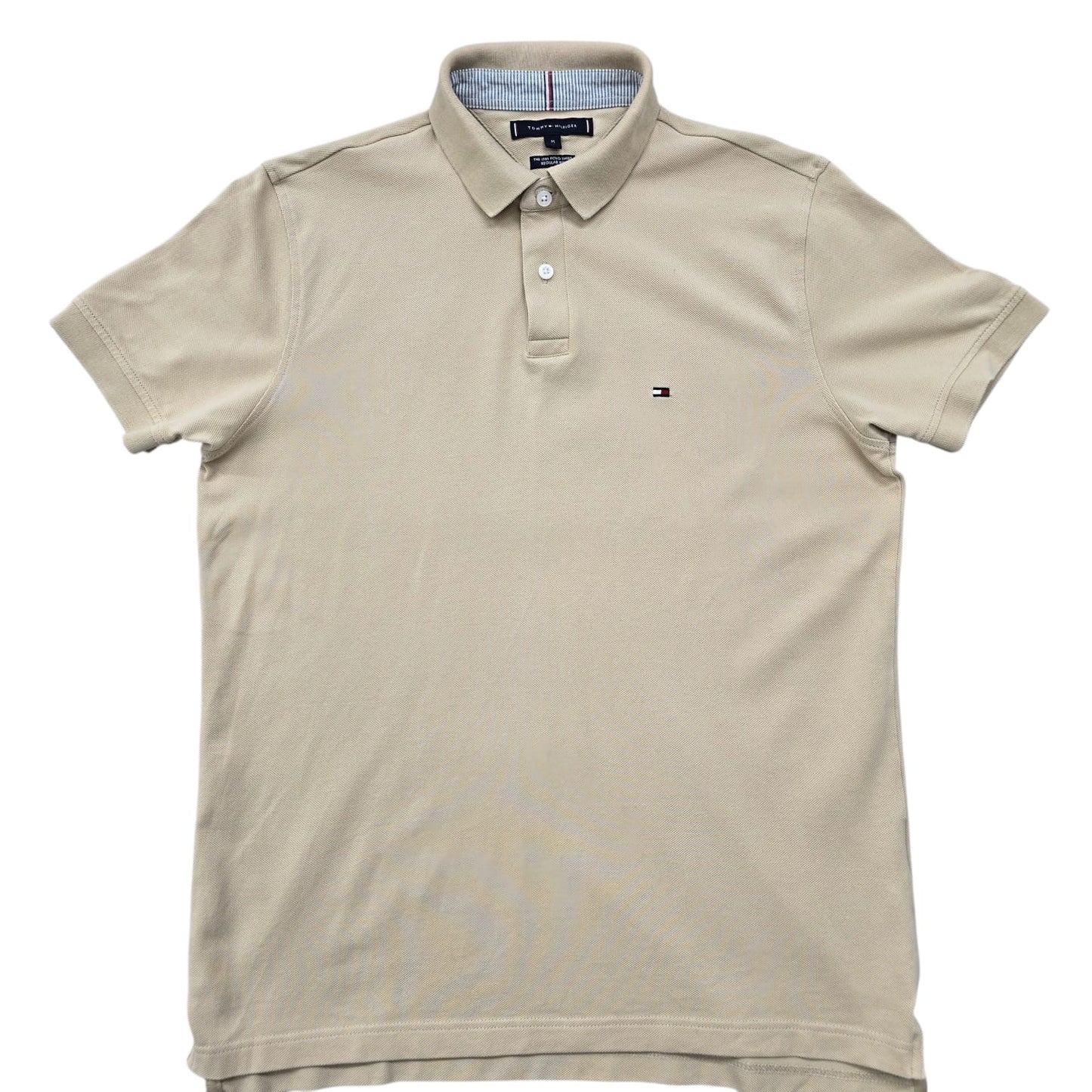 Tommy Hilfiger Men's Beige Organic Stretch Pique Polo Size M