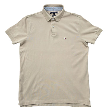 Tommy Hilfiger Men's Beige Organic Stretch Pique Polo Size M