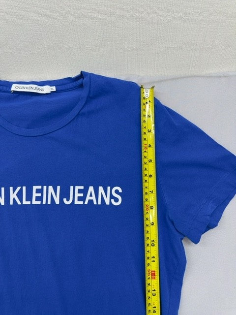 Calvin Klein Jeans Men's XL Blue Cotton Short Sleeve Crewneck T-Shirt