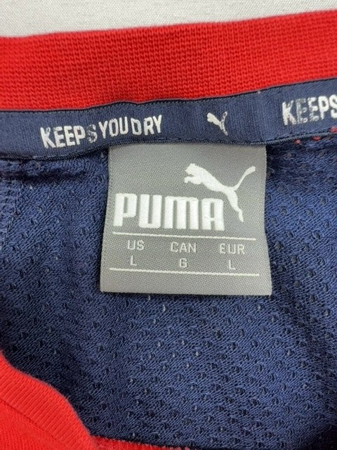 Puma Men's L Red Navy Short Sleeve Dry Tee Crew Neck