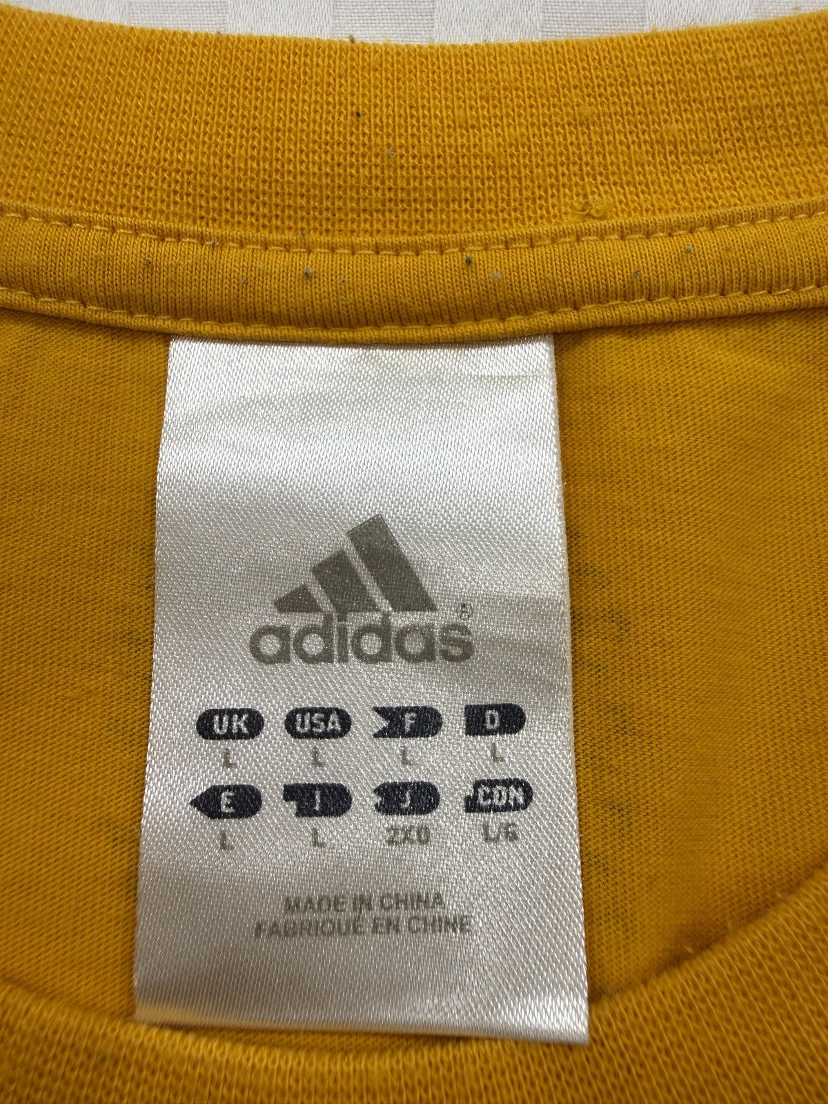 Adidas Men Gold Graphic Raglan T-Shirt Size F Crew Neck Jersey