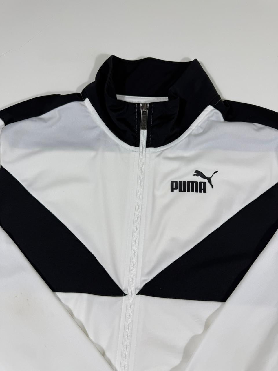 Puma Men's White & Black Zip Up Track Jacket Sportswear Size M