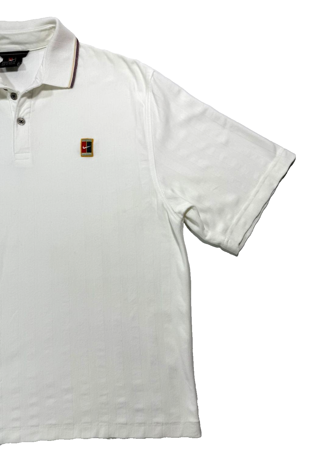 Vintage Nike Tennis Polo Shirt In White Cotton - M