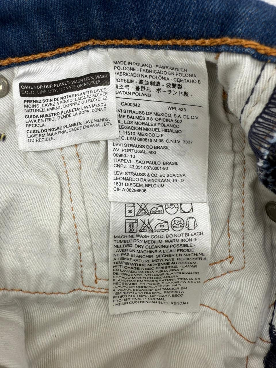 Levi's Men's 520 Tapered Slim Jeans W28 L32 Blue Denim Zip
