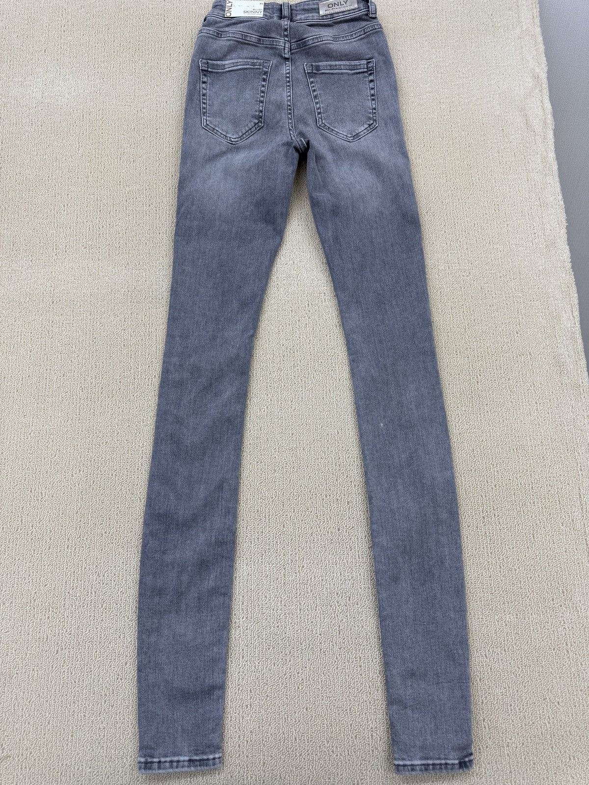 Only Women's XS Skinny High Waist Gray Denim Jeans Button Closure