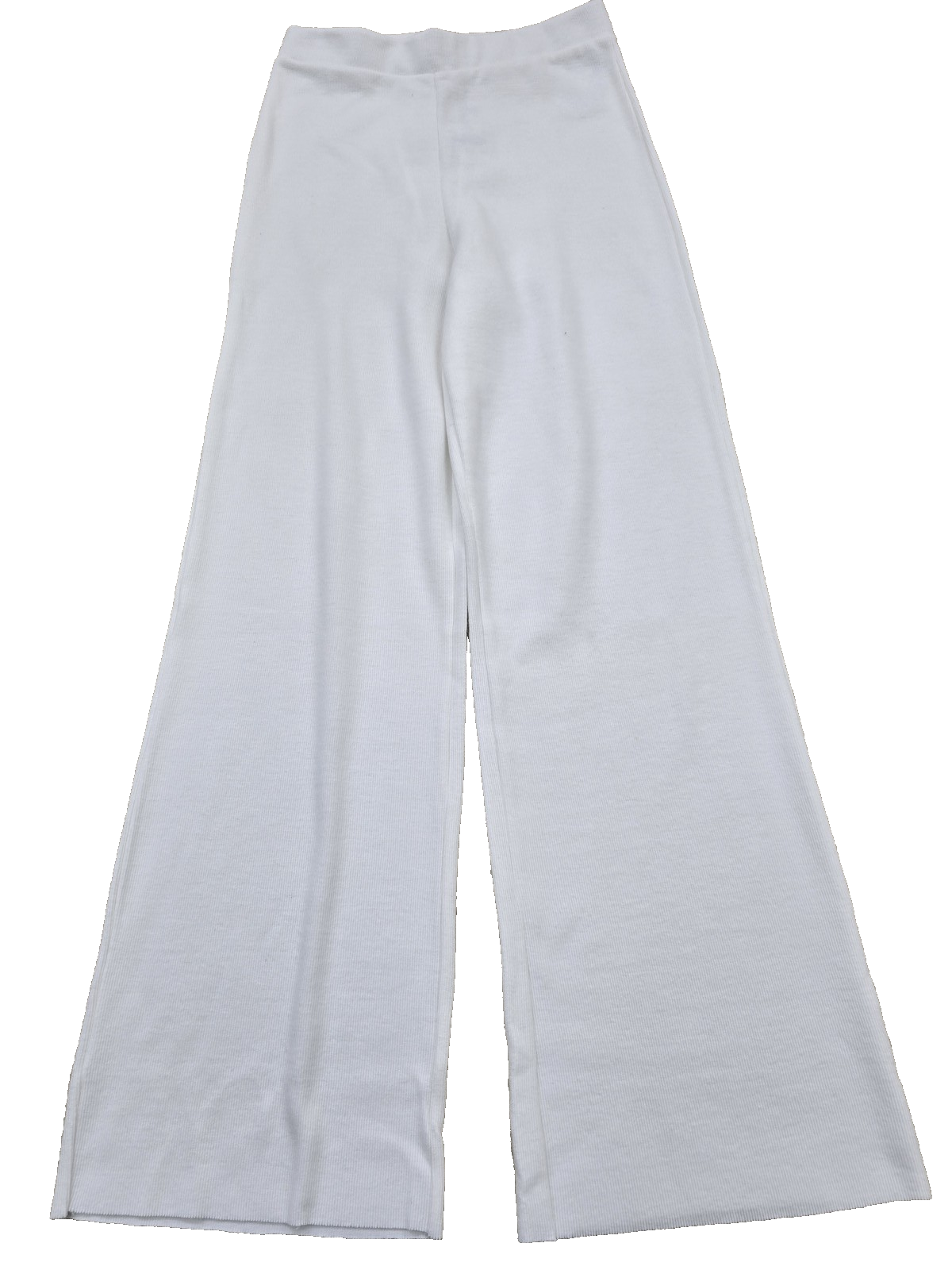 Koton Women's White Wide Leg High Rise Pants M Textured