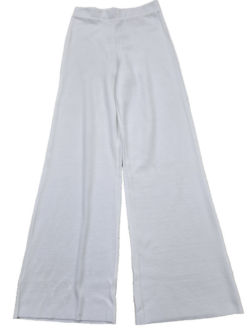 Koton Women's White Wide Leg High Rise Pants M Textured