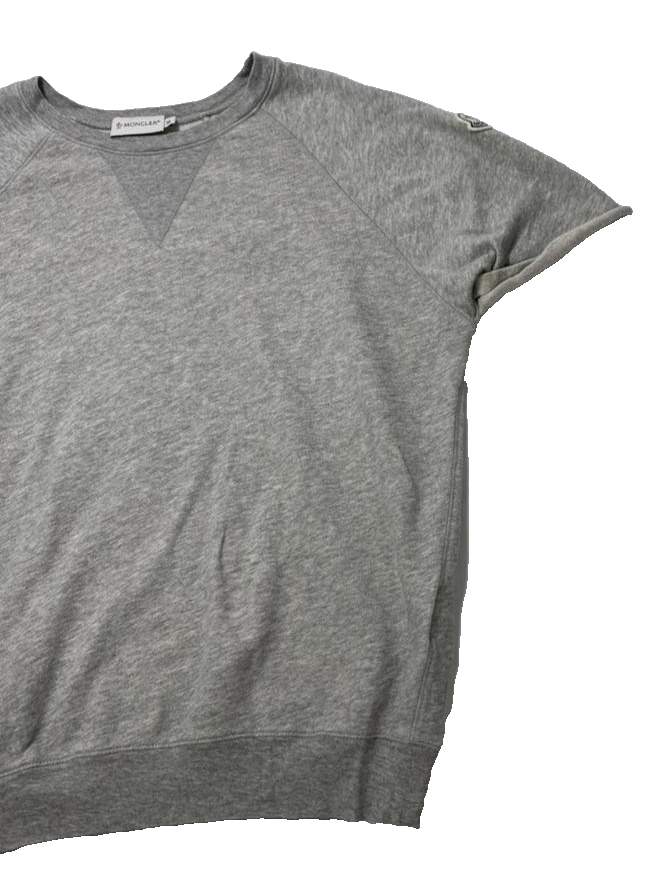 Moncler Grey Short Sleeve Sweatshirt For Women - Size M