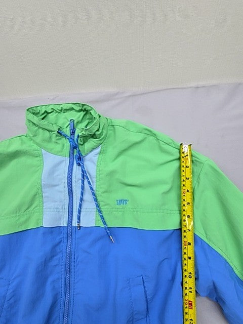 Levi Strauss Color Block Green Blue Jacket Zipper S Unisex