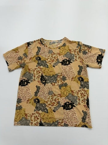 P GUCENTI Boys Beige Floral Raglan T-Shirt Size P&E Regular Cotton