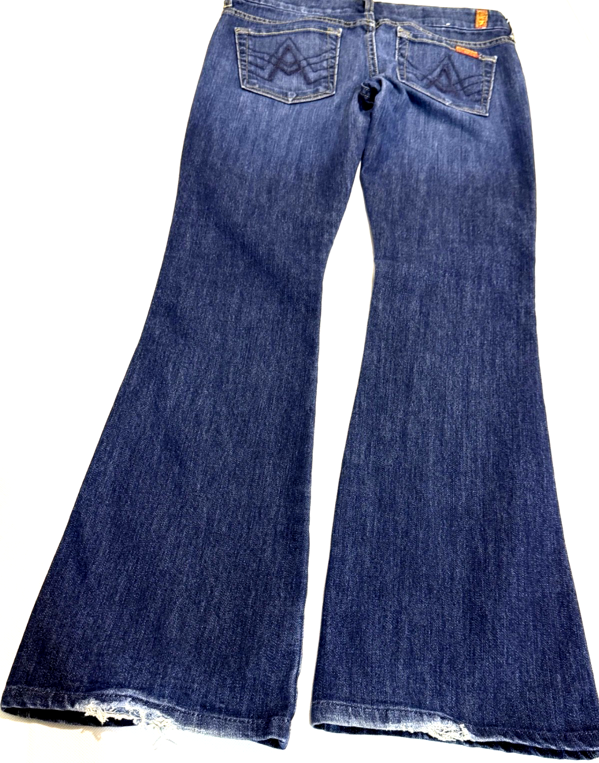 Vintage 7 For All Mankind Jeans Women's 27 A Pocket Flare Dark Y2K Low Rise