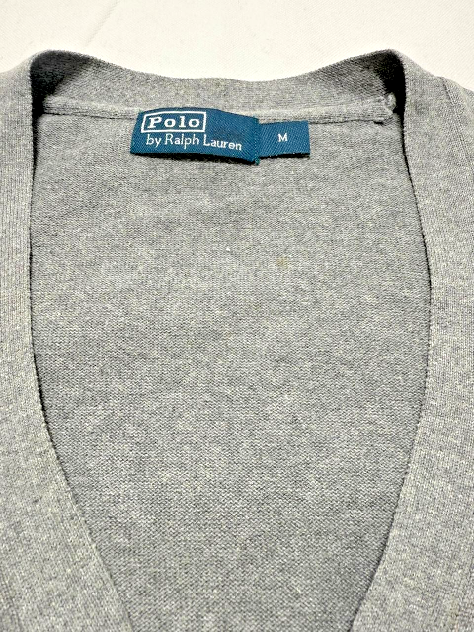 Polo Ralph Lauren Knit Grey Cardigan Sweater Vintage - Size M