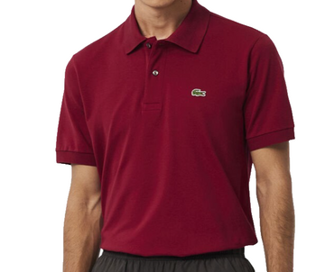 Lacoste Men's Raspberry Red Polo Shirt Classic Croc Logo Short Sleeve Size L