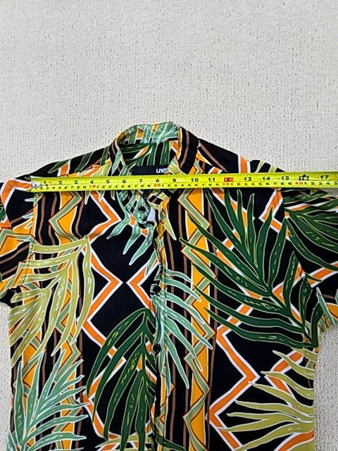 Live Men's Multicolor Hawaiian Aloha Shirt Size M Short Sleeve
