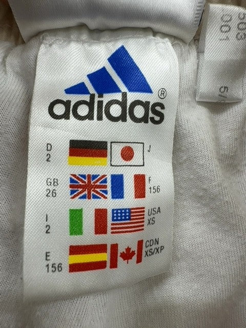 Adidas White Track Pants XS Drawcord Unisex Casual NWT