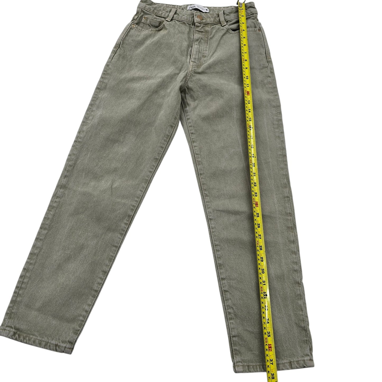 ZARA Women's Sage Green Straight Leg Jeans Size 4