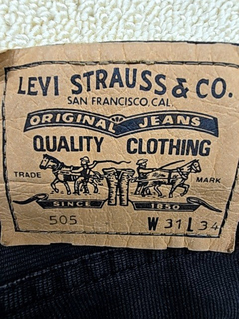 Levi's Men's Dark Navy 505 Jeans 31x34 Vintage