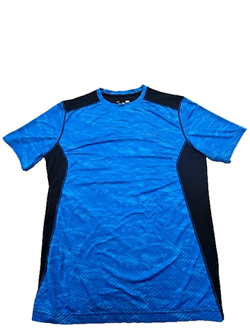 Under Armour Men's Blue Black Geometric T-Shirt M Moisture Wicking